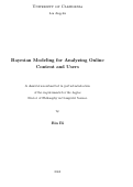 Cover page: Bayesian Modeling for Analyzing Online Content and Users