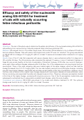 Cover page: Efficacy and safety of the nucleoside analog GS-441524 for treatment of cats with naturally occurring feline infectious peritonitis.