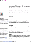 Cover page: Referrals for physical therapy for osteoarthritis during the COVID-19 pandemic: A retrospective analysis