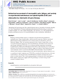 Cover page: Behavioral assessment of neuropathic pain, fatigue, and anxiety in experimental autoimmune encephalomyelitis (EAE) and attenuation by interleukin-10 gene therapy