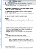 Cover page: Acculturation-Related Predictors of Very Light Smoking Among Latinos in California and Nationwide