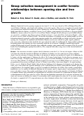 Cover page: Group selection management in conifer forests: relationships between opening size and tree growth