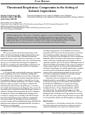 Cover page: Threatened Respiratory Compromise in the Setting of Isolated Angioedema