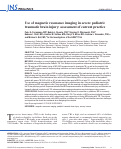 Cover page: Use of magnetic resonance imaging in severe pediatric traumatic brain injury: assessment of current practice.