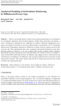 Cover page: Analytical Modeling of Soil Solution Monitoring by Diffusion in Porous Cups