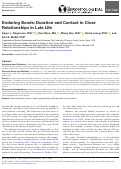 Cover page: Enduring Bonds: Duration and Contact in Close Relationships in Late Life.