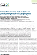 Cover page: Genome-Wide Association Study for Maize Leaf Cuticular Conductance Identifies Candidate Genes Involved in the Regulation of Cuticle Development