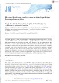 Cover page: Thermally-driven coalescence in thin liquid film flowing down a fibre