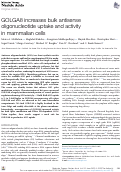 Cover page: GOLGA8 increases bulk antisense oligonucleotide uptake and activity in mammalian cells.