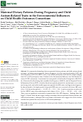 Cover page: Maternal Dietary Patterns During Pregnancy and Child Autism-Related Traits in the Environmental Influences on Child Health Outcomes Consortium