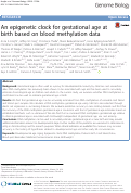 Cover page: An epigenetic clock for gestational age at birth based on blood methylation data