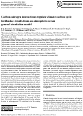 Cover page: Carbon-nitrogen interactions regulate climate-carbon cycle feedbacks: results from an atmosphere-ocean general circulation model