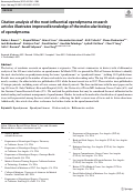 Cover page: Citation analysis of the most influential ependymoma research articles illustrates improved knowledge of the molecular biology of ependymoma.