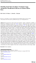 Cover page: Modeling Total Solar Irradiance Variations Using Automated Classification Software on Mount Wilson Data