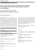 Cover page: HIV Prevalence Rates Among Men Who Have Sex with Men in the Southern United States: Population-Based Estimates by Race/Ethnicity