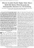 Cover page: Efficient Scalable Parallel Higher Order Direct MoM-SIE Method With Hierarchically Semiseparable Structures for 3-D Scattering
