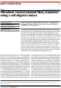 Cover page: Ultrashort vertical-channel MoS2 transistor using a self-aligned contact.