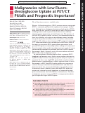 Cover page: Malignancies with Low Fluoro-deoxyglucose Uptake at PET/CT: Pitfalls and Prognostic Importance