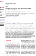 Cover page: Access for sale? Overlying rights, land transactions, and groundwater in California
