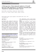 Cover page: A Retrospective Observational Analysis of Overall Survival with Sipuleucel-T in Medicare Beneficiaries Treated for Advanced Prostate Cancer.