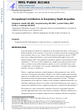 Cover page: Occupational Contributions to Respiratory Health Disparities.