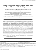 Cover page: Loss in connectivity among regions of the brain reward system in alcohol dependence.