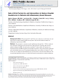 Cover page: Rate of Risk Factors for and Interventions to Reduce Hospital Readmission in Patients With Inflammatory Bowel Diseases