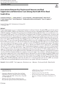 Cover page: Associations Between Key Psychosocial Stressors and Viral Suppression and Retention in Care Among Youth with HIV in Rural South Africa