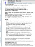 Cover page: Quality of Care for Patients With Systemic Lupus Erythematosus: Data From the American College of Rheumatology RISE Registry