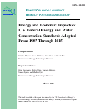 Cover page: Energy and Economic Impacts of U.S. Federal Energy and Water Conservation Standards Adopted From 1987 Through 2015: