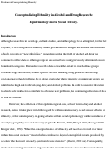 Cover page: Conceptualizing Ethnicity in Alcohol and Drug Research:Epidemiology meets Social Theory