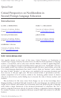 Cover page: Introduction to Special Issue: Critical Perspectives on Neoliberalism in Second / Foreign Language Education