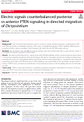 Cover page: Electric signals counterbalanced posterior vs anterior PTEN signaling in directed migration of Dictyostelium