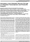 Cover page: Annotation of the Zebrafish Genome through an Integrated Transcriptomic and Proteomic Analysis