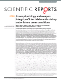 Cover page: Stress physiology and weapon integrity of intertidal mantis shrimp under future ocean conditions