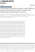 Cover page: Whole-genome sequence analysis unveils different origins of European and Asiatic mouflon and domestication-related genes in sheep