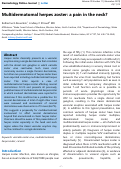 Cover page: Multidermatomal herpes zoster: a pain in the neck?