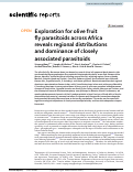 Cover page: Exploration for olive fruit fly parasitoids across Africa reveals regional distributions and dominance of closely associated parasitoids