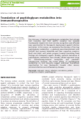 Cover page: Translation of peptidoglycan metabolites into immunotherapeutics.