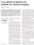 Cover page: X-ray photon-in/photon-out methods for chemical imaging