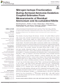 Cover page: Nitrogen Isotope Fractionation During Archaeal Ammonia Oxidation: Coupled Estimates From Measurements of Residual Ammonium and Accumulated Nitrite