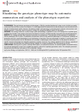 Cover page: Elucidating the genotype–phenotype map by automatic enumeration and analysis of the phenotypic repertoire