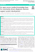 Cover page: An open access medical knowledge base for community driven diagnostic decision support system development.