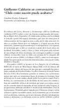 Cover page: Guillermo Calderón en conversación: "Chile como nación puede acabarse"