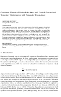 Cover page: Consistent numerical methods for state and control constrained trajectory optimisation with parameter dependency