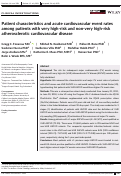 Cover page: Patient characteristics and acute cardiovascular event rates among patients with very high‐risk and non‐very high‐risk atherosclerotic cardiovascular disease