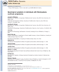 Cover page: Neurological symptoms in individuals with fibrodysplasia ossificans progressiva.