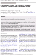 Cover page: A Randomized Clinical Trial of Smoking Cessation Treatments Provided in HIV Clinical Care Settings