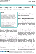 Cover page: Q&amp;A: using Patch-seq to profile single cells