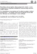 Cover page: Knowledge and perceptions about perioperative stroke: a cross-sectional survey of patients scheduled for non-neurologic and non-cardiac surgery